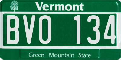 VT license plate BVO134