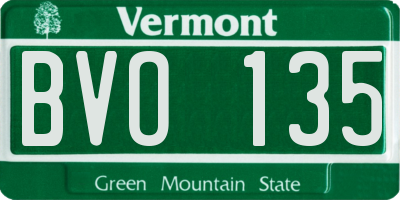 VT license plate BVO135