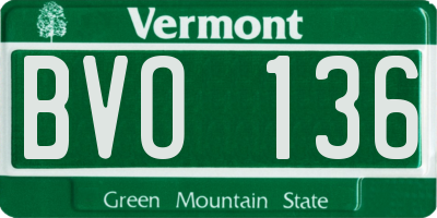 VT license plate BVO136