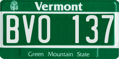 VT license plate BVO137