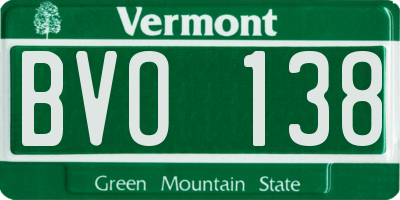VT license plate BVO138