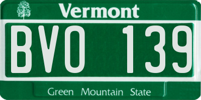 VT license plate BVO139