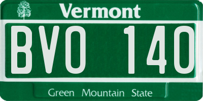 VT license plate BVO140