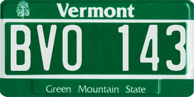 VT license plate BVO143
