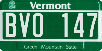 VT license plate BVO147