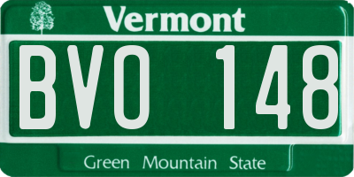 VT license plate BVO148