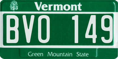 VT license plate BVO149