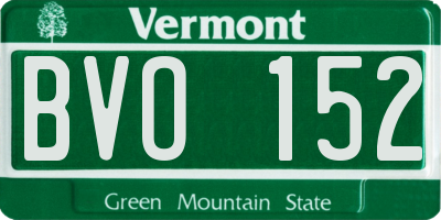 VT license plate BVO152