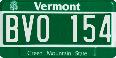 VT license plate BVO154