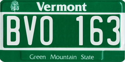 VT license plate BVO163
