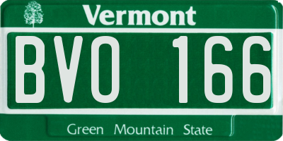 VT license plate BVO166