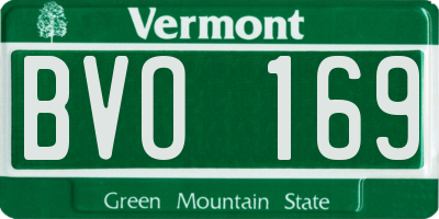 VT license plate BVO169
