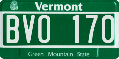 VT license plate BVO170