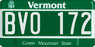 VT license plate BVO172