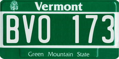 VT license plate BVO173