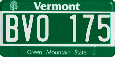 VT license plate BVO175