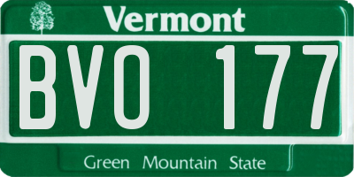 VT license plate BVO177