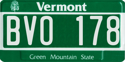 VT license plate BVO178