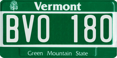VT license plate BVO180