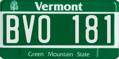 VT license plate BVO181
