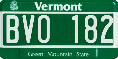 VT license plate BVO182