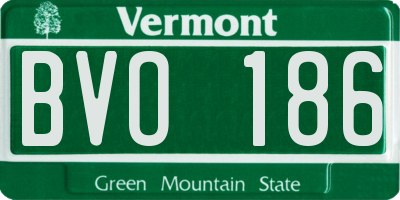 VT license plate BVO186