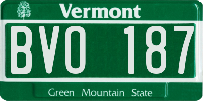 VT license plate BVO187