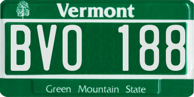 VT license plate BVO188