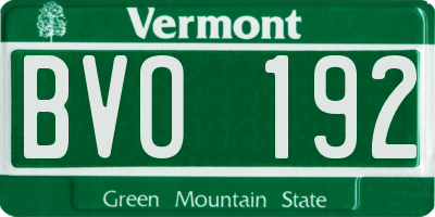 VT license plate BVO192