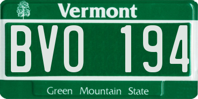 VT license plate BVO194