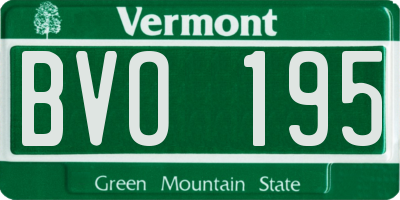 VT license plate BVO195