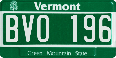 VT license plate BVO196