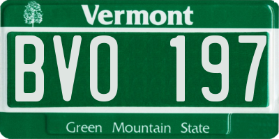 VT license plate BVO197