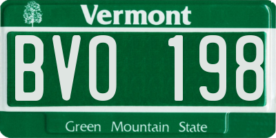 VT license plate BVO198