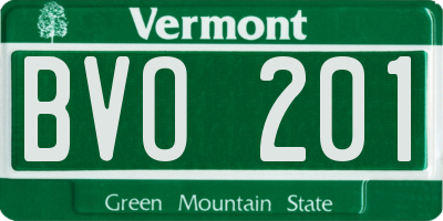 VT license plate BVO201