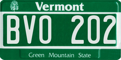 VT license plate BVO202
