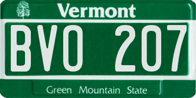 VT license plate BVO207