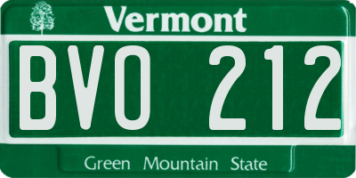 VT license plate BVO212