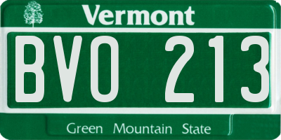 VT license plate BVO213