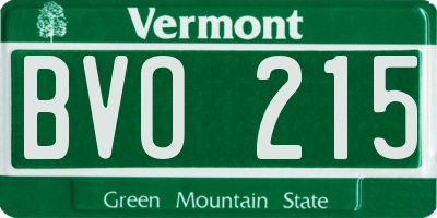 VT license plate BVO215