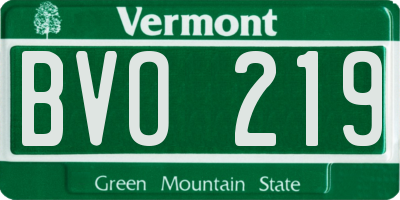 VT license plate BVO219