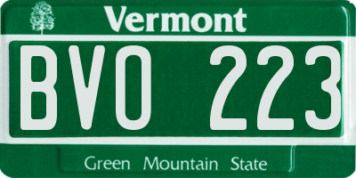 VT license plate BVO223