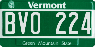 VT license plate BVO224