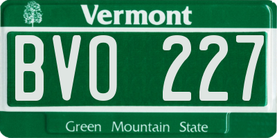 VT license plate BVO227