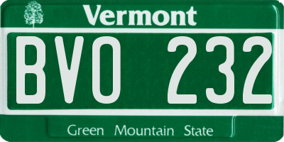 VT license plate BVO232
