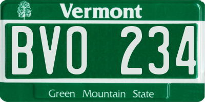 VT license plate BVO234