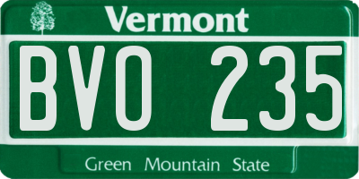 VT license plate BVO235