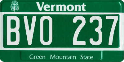 VT license plate BVO237