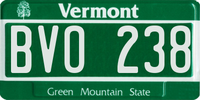 VT license plate BVO238