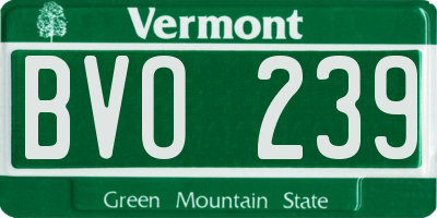 VT license plate BVO239